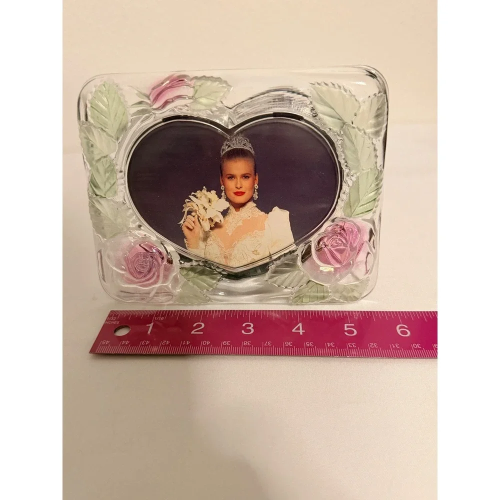 Studio Nova Picture Frame Sz 4x6 Heart Rose Floral Glass Vintage Romantic Decor